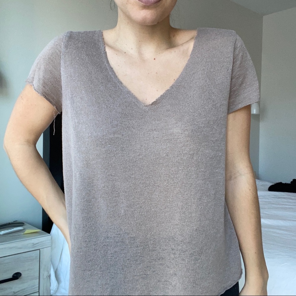 Beige Short Sleeve Shirt. Size XS. Urban Outfitters x Project Social.